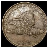 1857 Copper-Nickel Flying Eagle Cent CHOICE AU