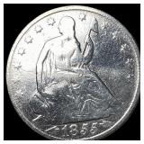 1855-O Silver Seated Liberty Half Dollar NICELY CI