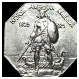 1925 Silver Norse-American Centennial Medal UNCIRC