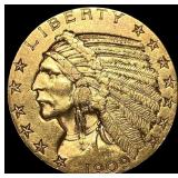 1909 Indian Head Half Eagle $5 Gold CHOICE AU