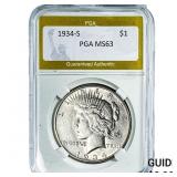 1934-S Silver Peace Dollar PGA MS63