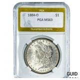 1884-O Morgan Silver Dollar PGA MS63