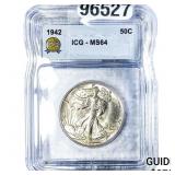 1942 Walking Liberty Half Dollar ICG MS64