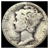 1921 Silver Mercury Dime LIGHTLY CIRCULATED