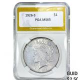 1926-S Silver Peace Dollar PGA MS65