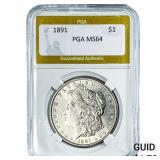 1891 Morgan Silver Dollar PGA MS64