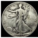 1938-D Silver Walking Liberty Half Dollar NICELY C