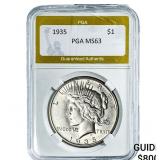 1935 Silver Peace Dollar PGA MS63