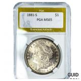 1881-S Morgan Silver Dollar PGA MS65