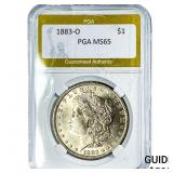 1883-O Morgan Silver Dollar PGA MS65