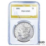1881 Morgan Silver Dollar PGA MS65