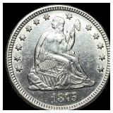 1875 Silver Seated Liberty Quarter  UNCIRCULATED
