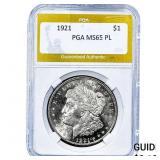 1921 Morgan Silver Dollar PGA MS65 PL