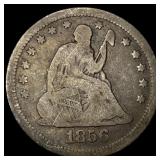 1856 Silver Seated Liberty Quarter LIGHTLY  CIRCU