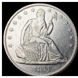 1871 Silver Seated Liberty Half Dollar CHOICE  BU