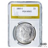 1883-S Morgan Silver Dollar PGA MS61