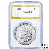 1892 Morgan Silver Dollar PGA AU50