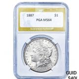 1887 Morgan Silver Dollar PGA MS64