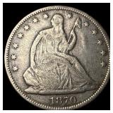 1870-S Silver Seated Liberty Half Dollar  LIGHTLY