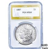 1887 Morgan Silver Dollar PGA MS64