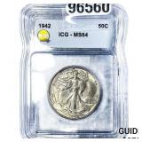 1942 Walking Liberty Half Dollar ICG MS64
