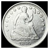 1857 Seated Liberty Silver Half Dime CLOSELY  UNC