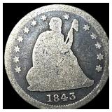 1843-O Silver Seated Liberty Quarter NICELY  CIRC