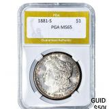 1881-S Morgan Silver Dollar PGA MS65