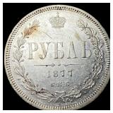 1877 Silver Rouble Russia UNCIRCULATED
