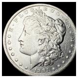 1891-O Silver Morgan Dollar ABOUT  UNCIRCULATED