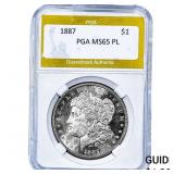 1887 Morgan Silver Dollar PGA MS65 PL