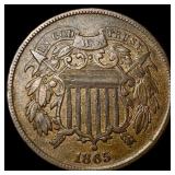 1865 Two-Cent Piece CHOICE AU