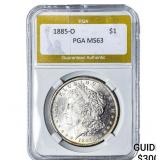 1885-O Morgan Silver Dollar PGA MS63