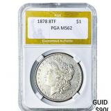 1878 8TF Morgan Silver Dollar PGA MS62
