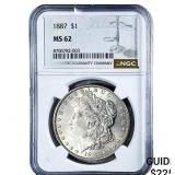 1887 Morgan Silver Dollar NGC MS62