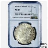 1921 Morgan Silver Dollar NGC MS64