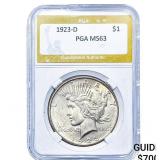 1923-D Silver Peace Dollar PGA MS63