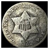 1852 Silver Three-Cent Piece NICELY  CIRCULATED
