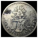 1885 Mexico Silver 50 Centavos LIGHTLY  CIRCULATE