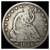 1854-O Silver Seated Liberty Half Dollar  LIGHTLY