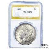 1921 Morgan Silver Dollar PGA MS64