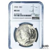 1923 Silver Peace Dollar NGC MS64