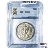 1945 Walking Liberty Half Dollar ICG MS64