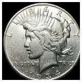 1934-S Peace Silver Dollar NEARLY  UNCIRCULATED