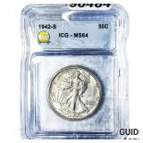 1942-S Walking Liberty Half Dollar ICG MS64