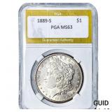 1889-S Morgan Silver Dollar PGA MS63
