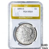1890-O Morgan Silver Dollar PGA MS64