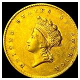 1855 Gold $1 Indian Princess Type 2 CHOICE AU