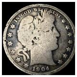 1904-S Silver Barber Half Dollar LIGHTLY  CIRCULA