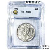 1942 Walking Liberty Half Dollar ICG MS64